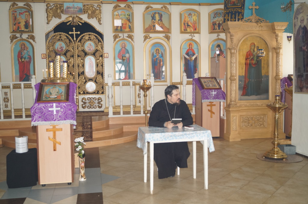 Занятие по литургике в воскресной школе для взрослых Покровской церкви г. Городище Пензенской области